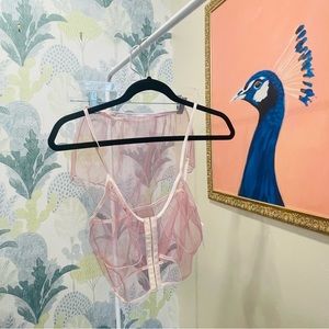 Naked Letters Blush Corset & High Waist Panty NWT